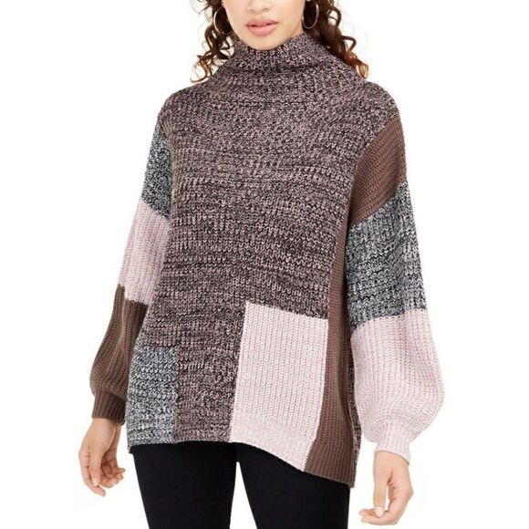 American Rag Sweater Color Block Pink Black Mock Neck Sz Small NEW‎ - Picture 6 of 8